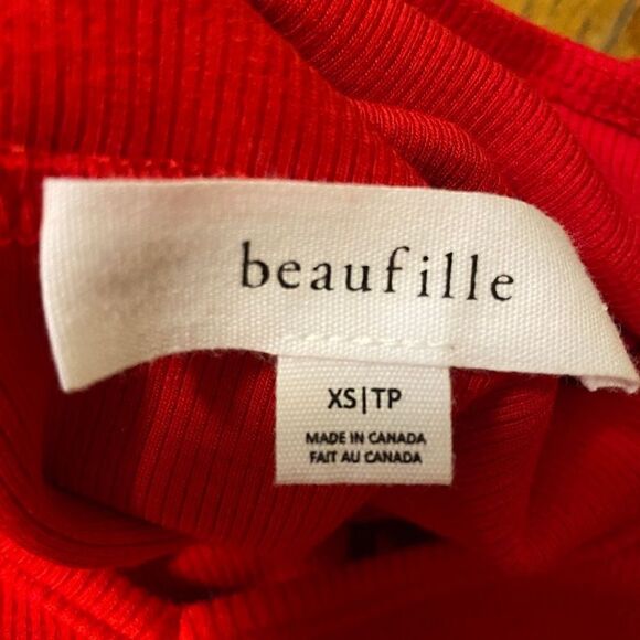 Beaufille women’s Zinner cutout ribbed stretch top in red size xs - Picture 11 of 11